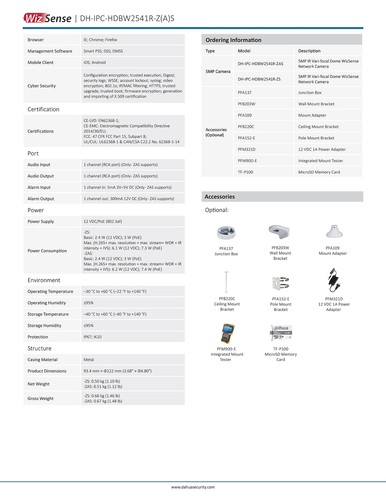 Cámara IP Dahua 5MP 5x Zoom PoE IVS WizSense Micrófono Incorporado IPC-HDBW2541R-ZAS-S2 - Imagen 14 de 15