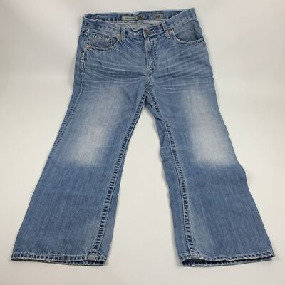 BKE Buckle Tyler Straight Blue Relaxed Jeans Classic Fading Med/light Size 34R