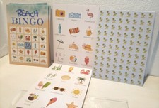 Beach Bingo Game Paper 24 Playing Cards 7 Chip Cards 2 Calling Cards New