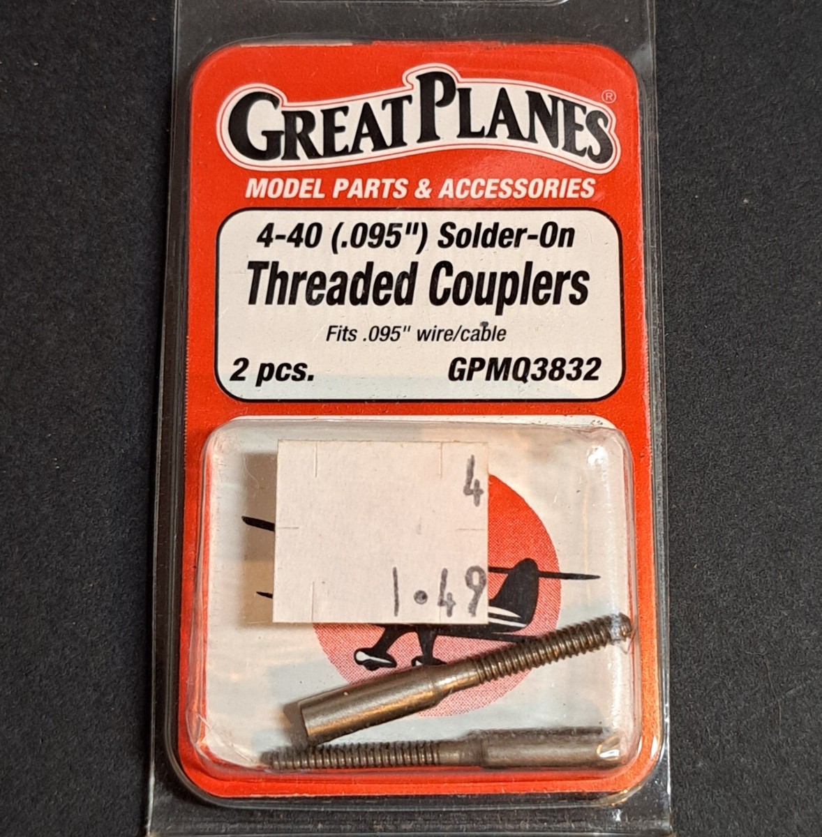 Original Great Planes RC Plane Part #3832 - 4-40 Solder On