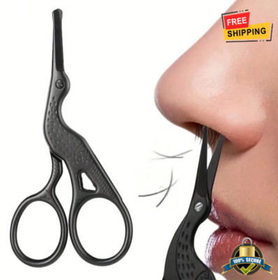1 pc Stainless Steel Round-Tip Nose Hair Scissors   Safe for Facial Grooming