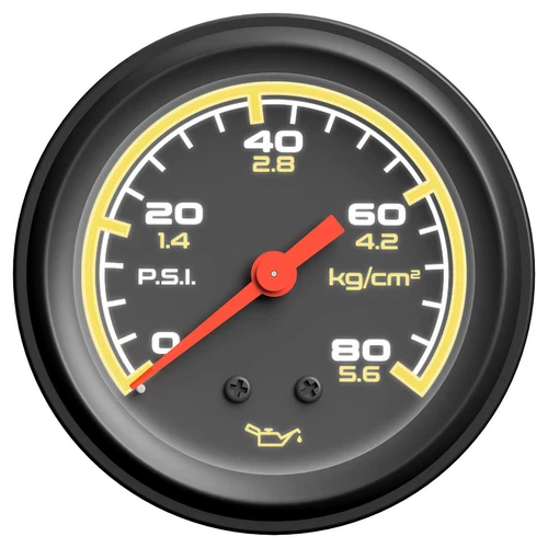 Genuine SAAS Oil Pressure Gauge Mech Black Autoline 0 to 80psi/5.6 kg cm - Picture 1 of 4