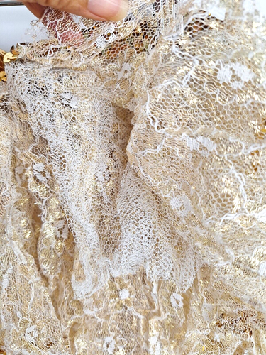 Girls Sequin Tulle Skirt Laced Gold Sparkle 2 Layers Dance Costume and headpiece - Picture 9 of 12