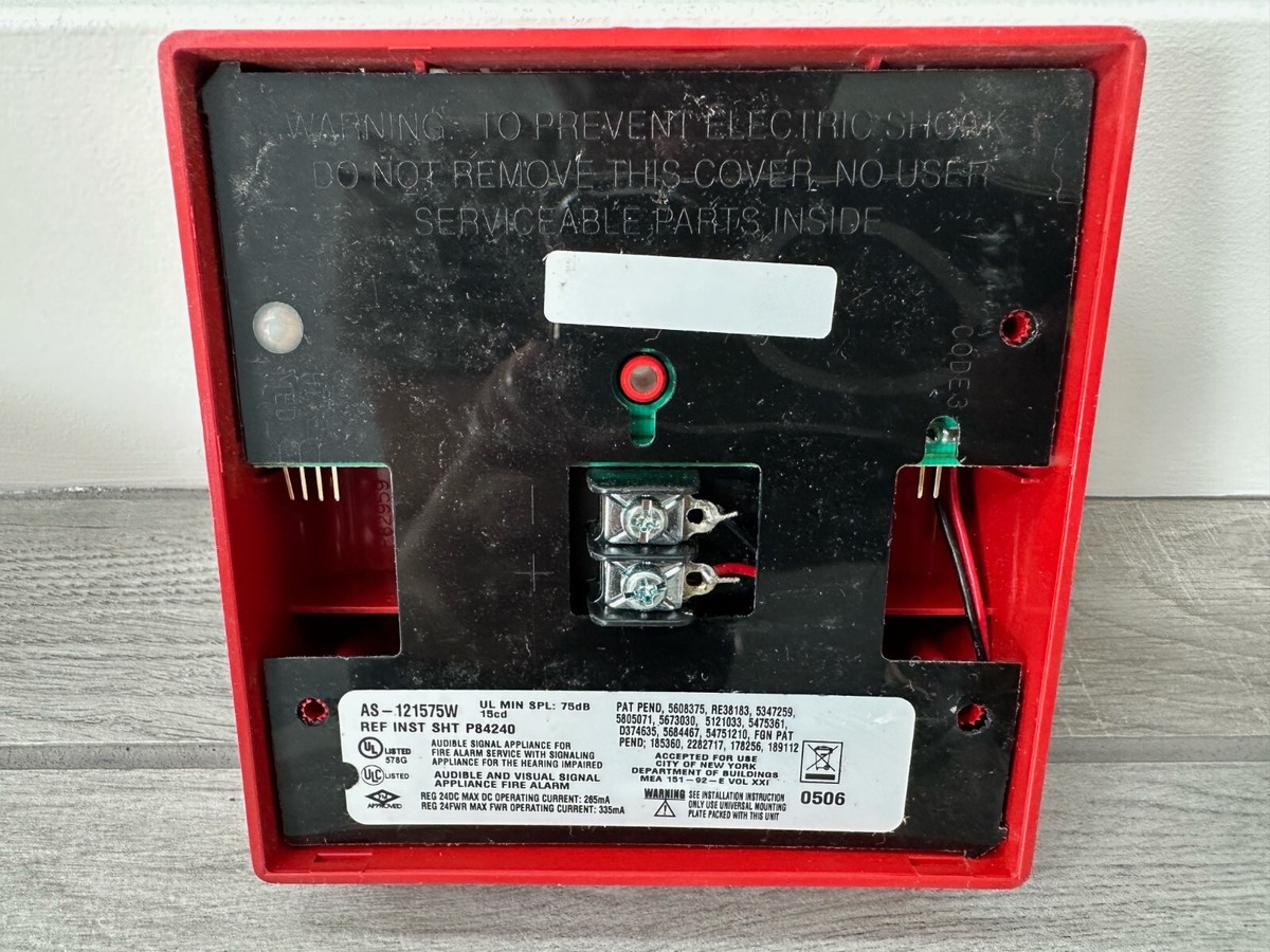 New Wheelock AS-121575W-FR 127410 Fire Alarm Horn/Strobe Wall Red