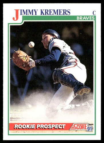 Jimmy Kremers 1991 Score - #736 Atlanta Braves ROOKIE (EX-NM) C475