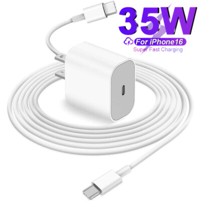 Original USB-C Wall Fast Charger Block 6ft Cable For iPhone 16 15 14 13 Pro Max