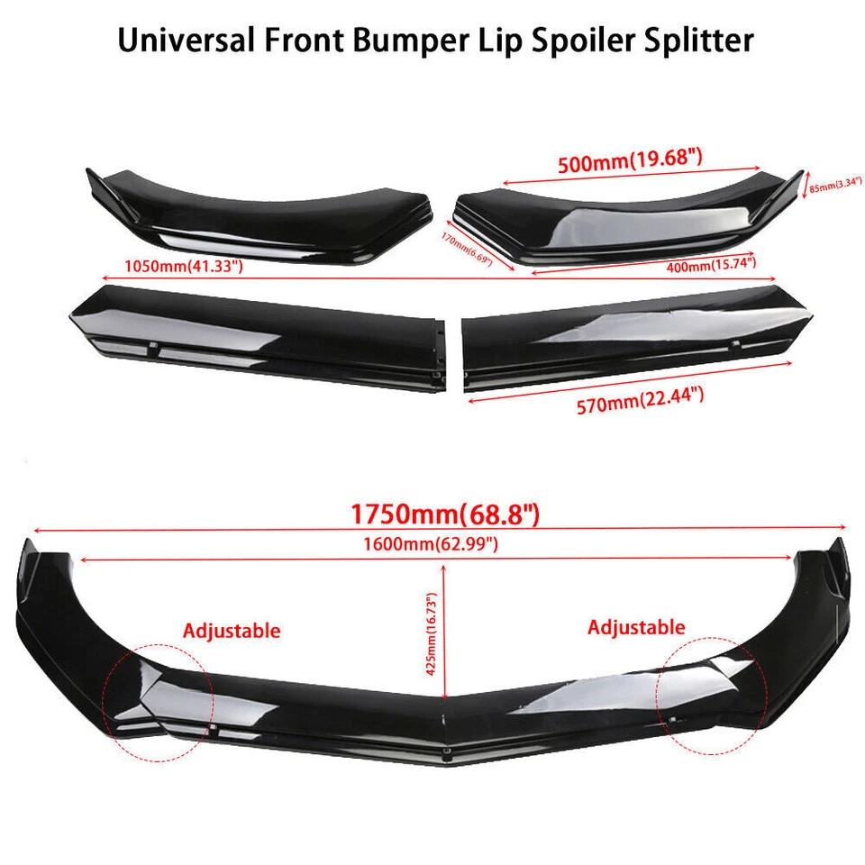 Front Bumper Lip Spoiler Splitter + Side Skirts + Rear For 5-Series 520i 528i Foto 3 de 4