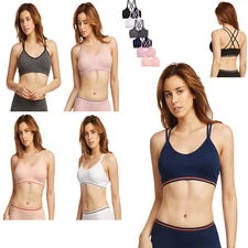 Mamia Women's Bralette Sports Bra Yoga Seamless Strappy Racerback Crop Cami Top