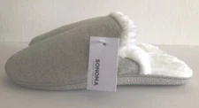 SONOMA Womens Slippers Size 7-8 Beige Machine Washable Comfort Insole New