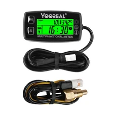 Yooreal Digital Oil and water Temperature Gauge Meter,Tachometer and Hour Meter