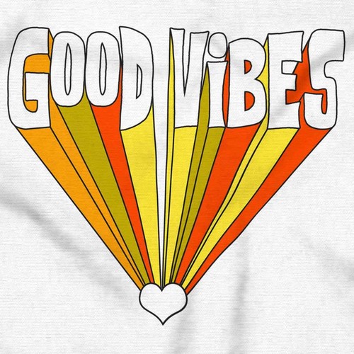 Retro Motivational Positive Good Vibes Heart Graphic T Shirts for Women T-Shirts - Picture 2 of 7