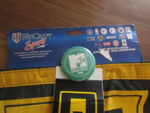 RARE MTV Spring Break 1998 Fan Pack: Pennant, Pin Button, Bumper Sticker Vintage - Picture 6 of 8