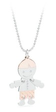 Sagapo Collana Lunga con ciondolo a forma di Bimbo Maschietto SPP04 S'agapo