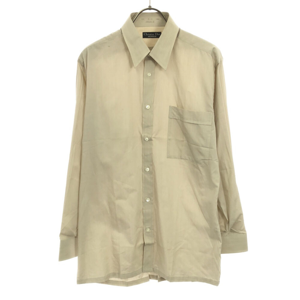 90s Christian Dior ディオール 長袖シャツ コットン XL Christian Dior 90s Old Long sleeve Cotton shirt 38-78 beige