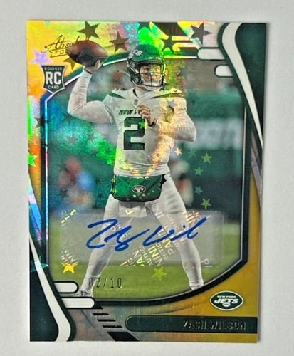2021 Panini Absolute ZACH WILSON RC Gold Stars 02/10 #102 Jets
