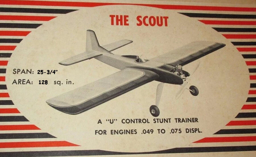 Veco Model Airplane Plans (UC): Vintage 1950 SCOUT Stunt .049-.075 by Joe Wagner - Image 2 of 4