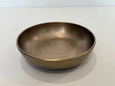 Korean Bronze Brass Small Dish Bowl, 4 3/4" Diameter x 1 1/4" High