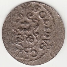 LATVIA Livonia Order RIGA City 1 SOLIDUS 1650s F. Swedish King Carl Gustav X. #3