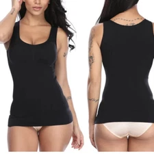 Women Cami Body Shaper Genie Bra Tank Top Tummy Control Slimming Camisole XL