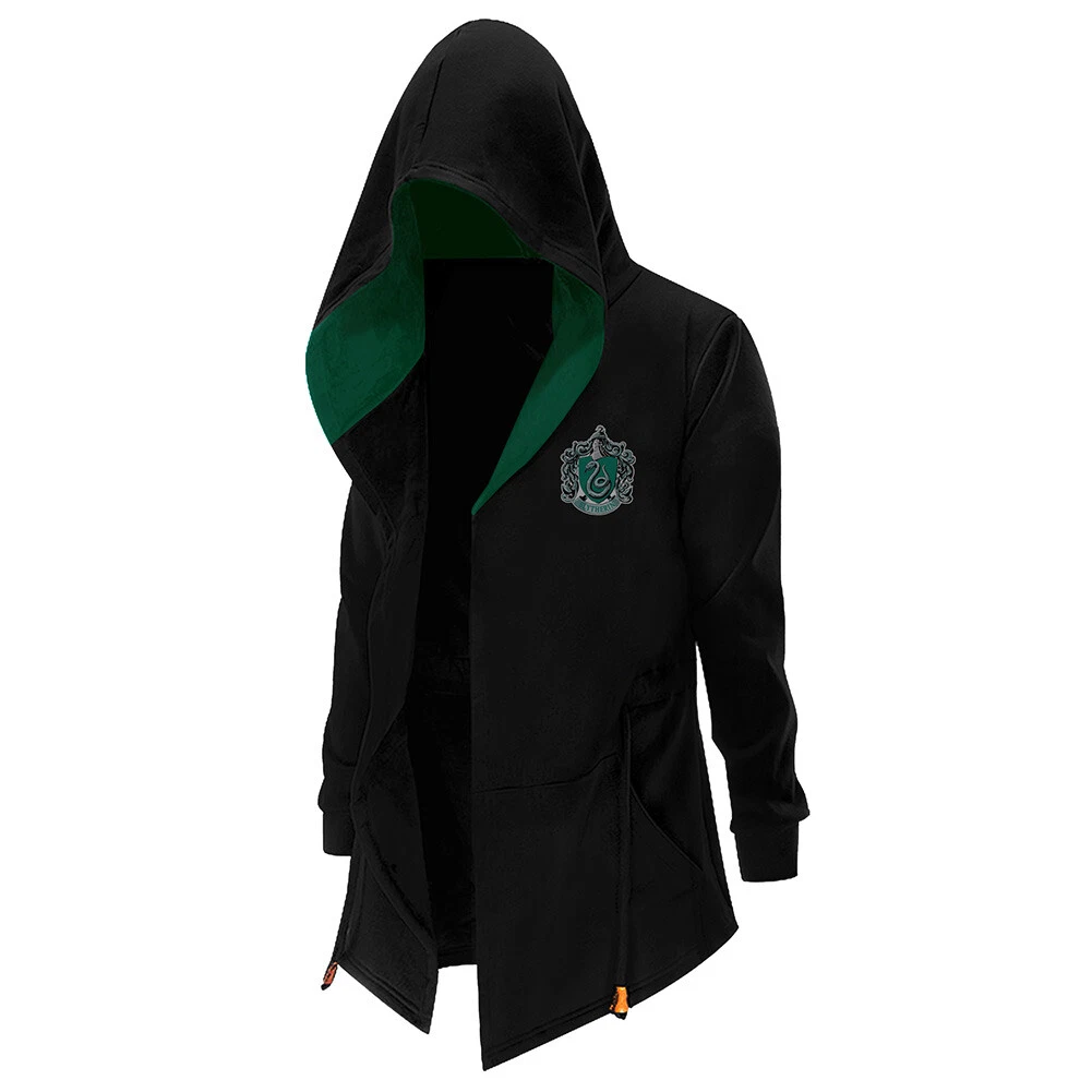 Harry Potter Slytherin Cosplay Drawstring Long Jacket Coat Hooded | eBay