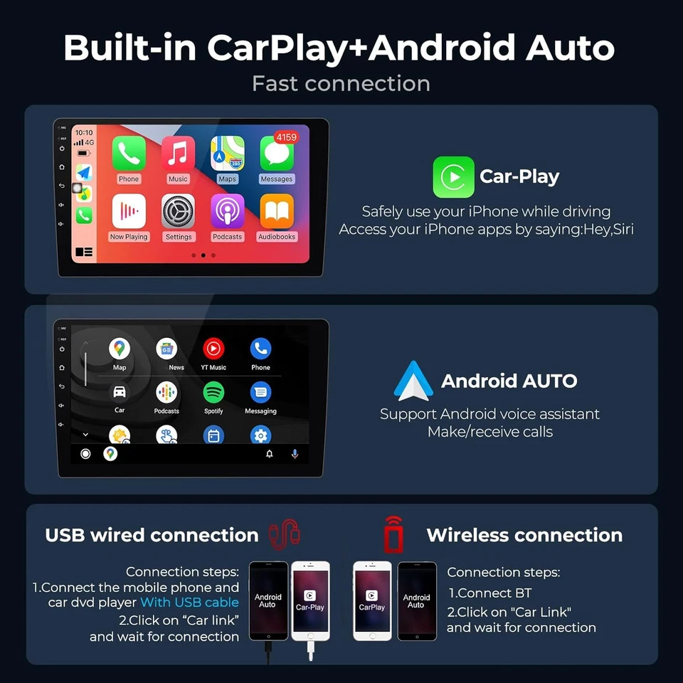 10" For 2009-2014 Ford E-350 Super Duty Carplay Android 13 Car Stereo Radio GPS - Image 4 of 4