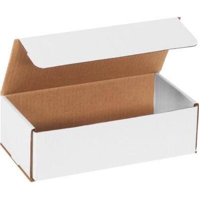 10x5x3'' White Corrugated Cardboard Shipping Mailers, 50 Total