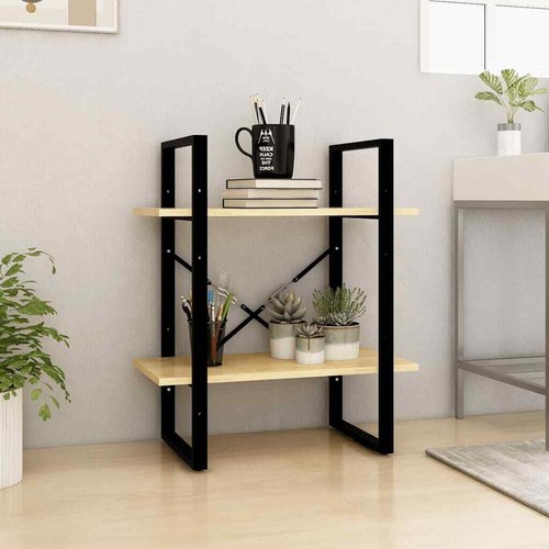 2-Tier Pine Bookshelf Display Storage Shelves Wooden Cabinet Shelf Shelving Rack