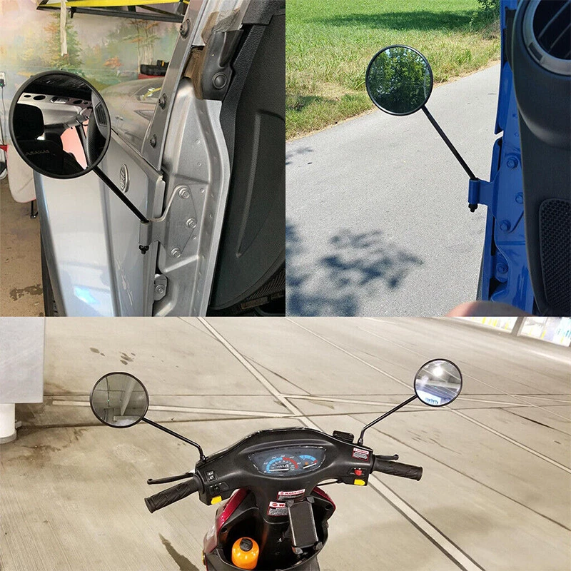 For Kawasaki KLR650 KLR 250 650 4" Rearview Round Side Mirrors Long Stem Black ` - Image 4 of 4