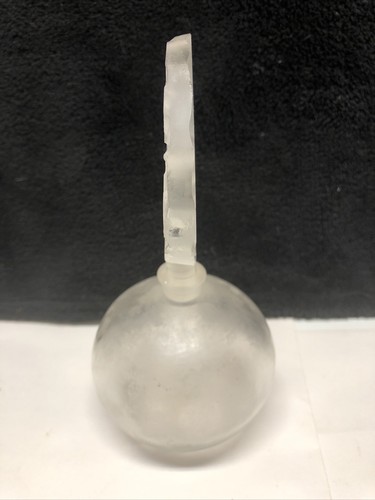 Vintage White Clear Frosted Glass Perfume Bottle Rose Flower Floral Stopper 6” - Picture 5 of 9