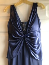 Montage By Mon Cheri  Wedding  Formal Beaded Navy W/Beaded Scarf Size 10