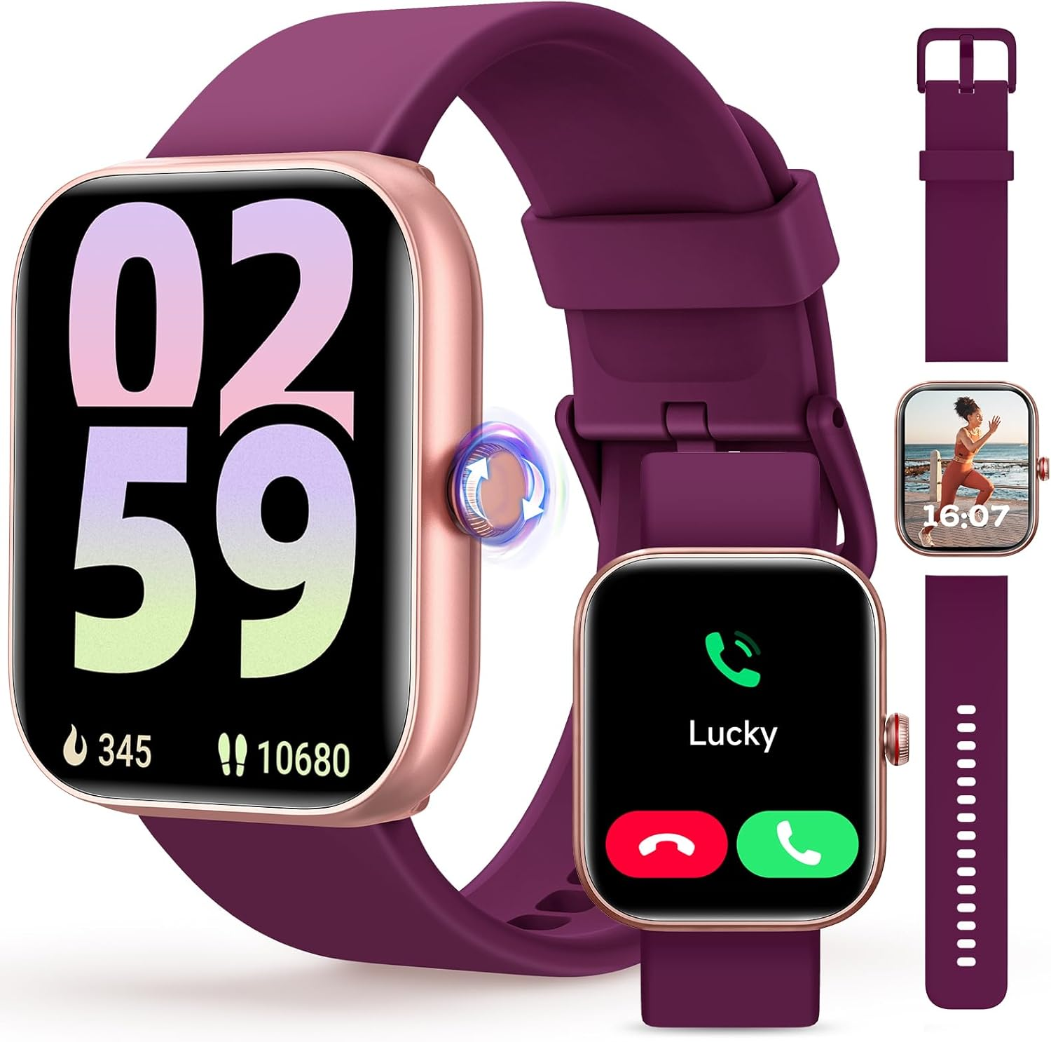 Smart Watch for Women and Men, Android & Iphone Compatible, Fitness Watch Blueto