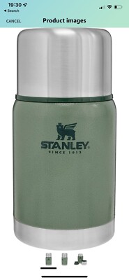 Stanley 0,7L Classic Vakuum Lebensmittel Glas Flachmann Edelstahl Heiß Kalt Thermoskanne Neu 