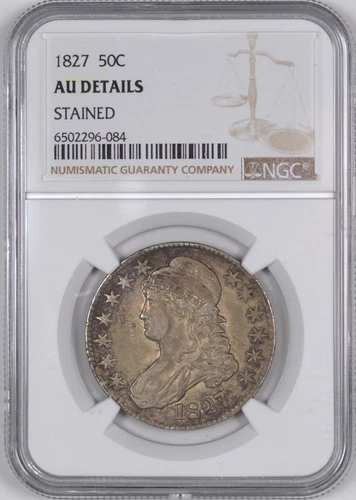 1827 Capped Bust Silver Half Dollar 50C - NGC AU Details -