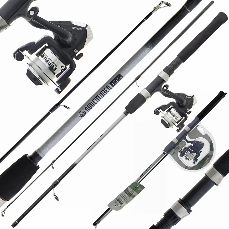 COMPLETE FISHING SET ROD AND REEL STARTER SET TRAVEL BAG FLOATS SHOT NET HOOKS - Image 3 of 4