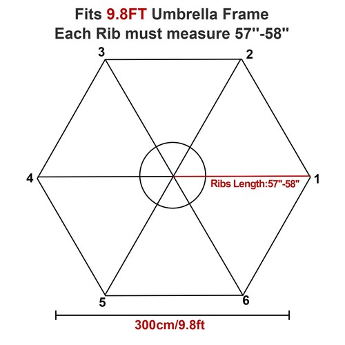 Patio Umbrella Replacement Fabric Parasol Garden Canopy 2/2.7/3m Cover 6/8 Bone - Picture 120 of 136