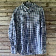 Ralph Lauren Men's Classic Fit Long-Sleeved Button-Down Shirt Size L Plaid Logo