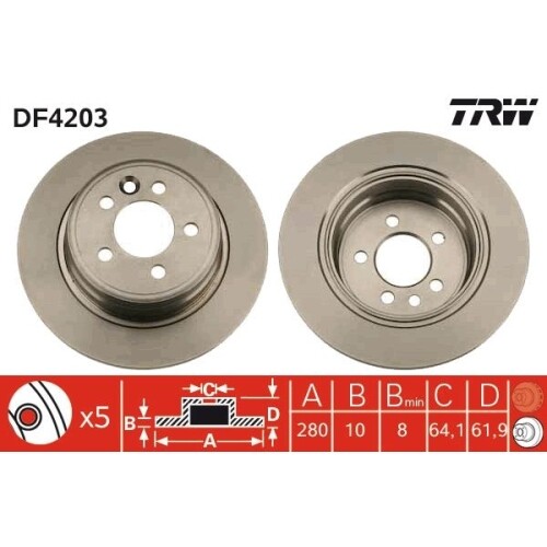 TRW DF6175S Disque De Frein Ventilé 330 Mm – Sécurité Et Performance Pour Audi & VW