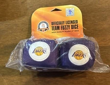FANMATS 32001 Los Angeles Lakers Team Color Fuzzy Dice  3" Set