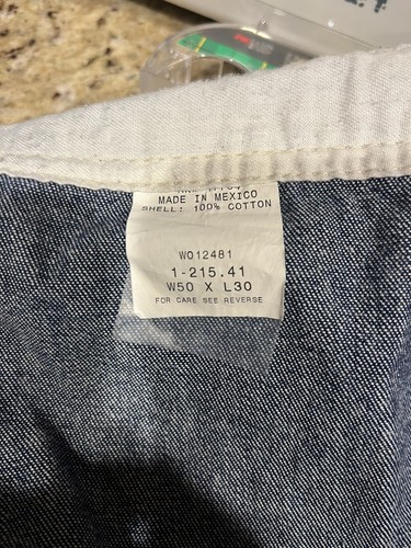 Vintage Key Blue Denim Jean Overalls Size 50x30 100% Cotton EUC - Picture 6 of 6