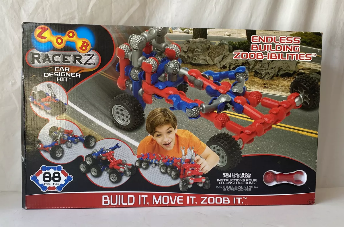 ZOOB RacerZ Car Designer Kit Moving Building Modeling System 88 Pieces Complete