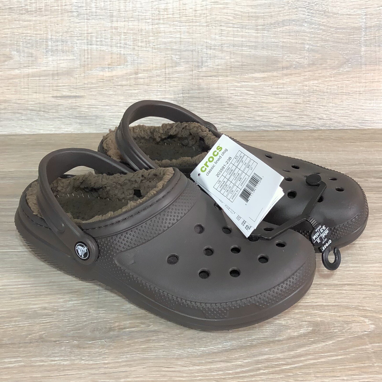 Crocs Classic Lined Clog Shoes Espresso 