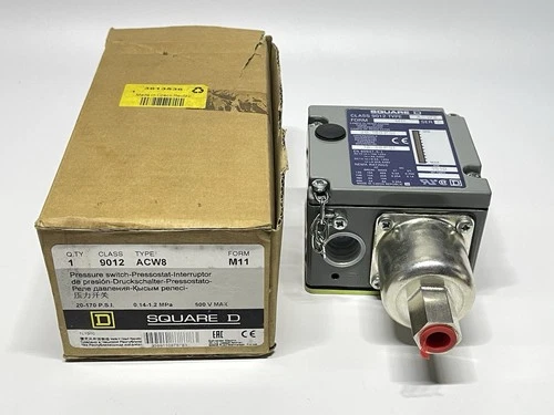 Square D 9012 ACW8 M11 Pressure Switch 20-180psi 0.14-1.2MPa 10-30psi Diff
