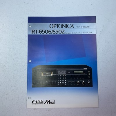 Vintage Optonica RT-6506/6502 Stereo Cassette Deck Original Dealer Brochure