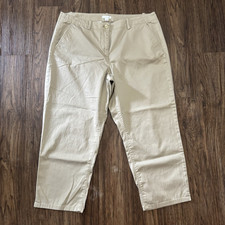 J. Jill Live In Chino Light Khaki Cropped Pants Women s Size 12 Stretch