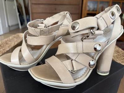 Alexander McQueen McQ Plateau Sandaletten Leder Bone   Gr. 37   selten getragen