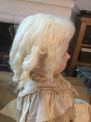11'' -12'' Naturhaar Haut Puppen Perücke nur BLOND für antike Puppe Sehr guter Zustand KEINE PUPPE