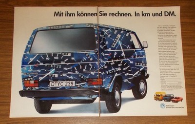 Rare Advertising Volkswagen VW TRANSPORTER - You Can Expect It 1986