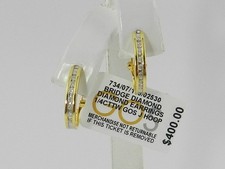 Macy's Diamond J-Hoop Earrings 1/4 ct. t.w. in 14K Gold over Silver