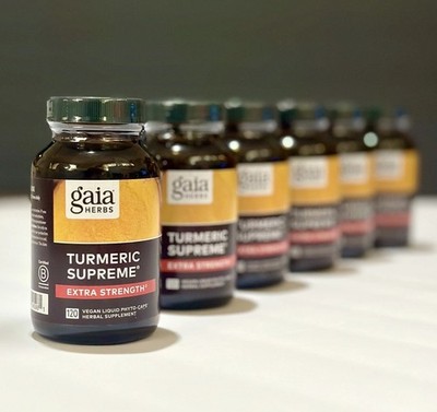 Gaia Herbs Turmeric Supreme Extra Strength 120 Vegan Phyto-Caps,Exp 8/27+ Sealed