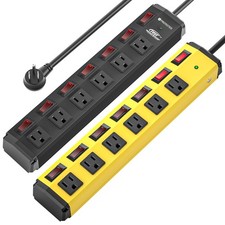 6 outlets Heavy Duty Power Strip,1200J Surge Protector 6 ft, Individual Switches